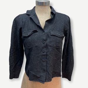 Cloth &‎ STONE black speckled button up long sleeve
